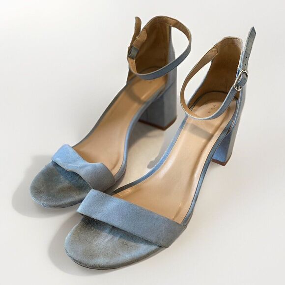 Target BLOCK PARTY HEEL SUEDE STEFANI BLUE Size 8.5 Perfect Wedding Shoes - Picture 1 of 5